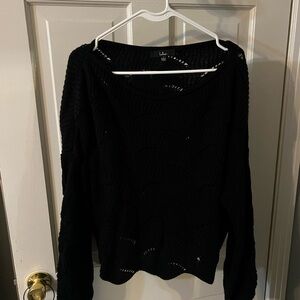 Lulu's Elegant Black Knit Sweater